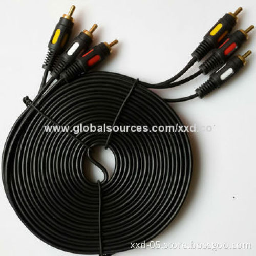 Gold Plated 3.5mm to 2 RCA Cable 1.5m 3m 5m 10m with ROHS PVC Jacket and Bare Copper CoreNew